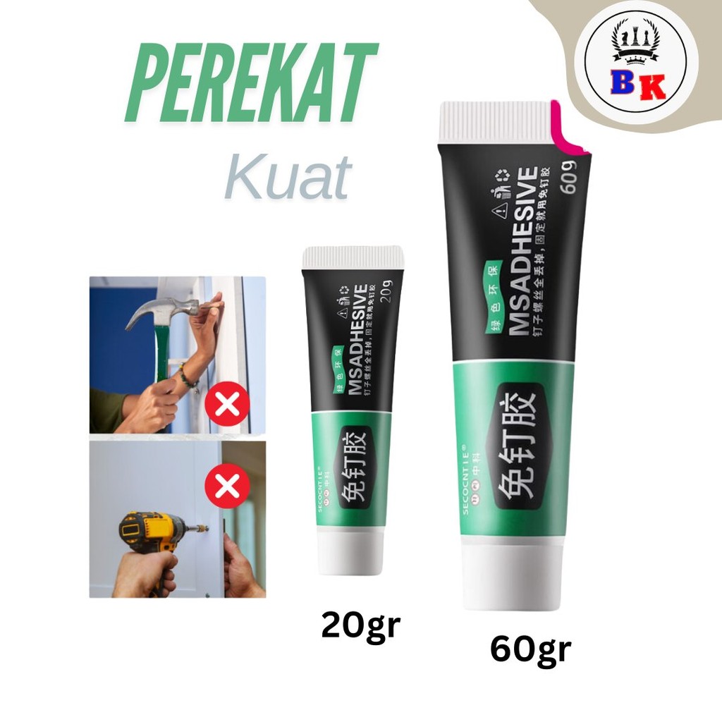 

Lem Pengganti Paku Gantung Super Kuat Perekat Dinding MISSADHESIVE Nail Free Glue Serbaguna