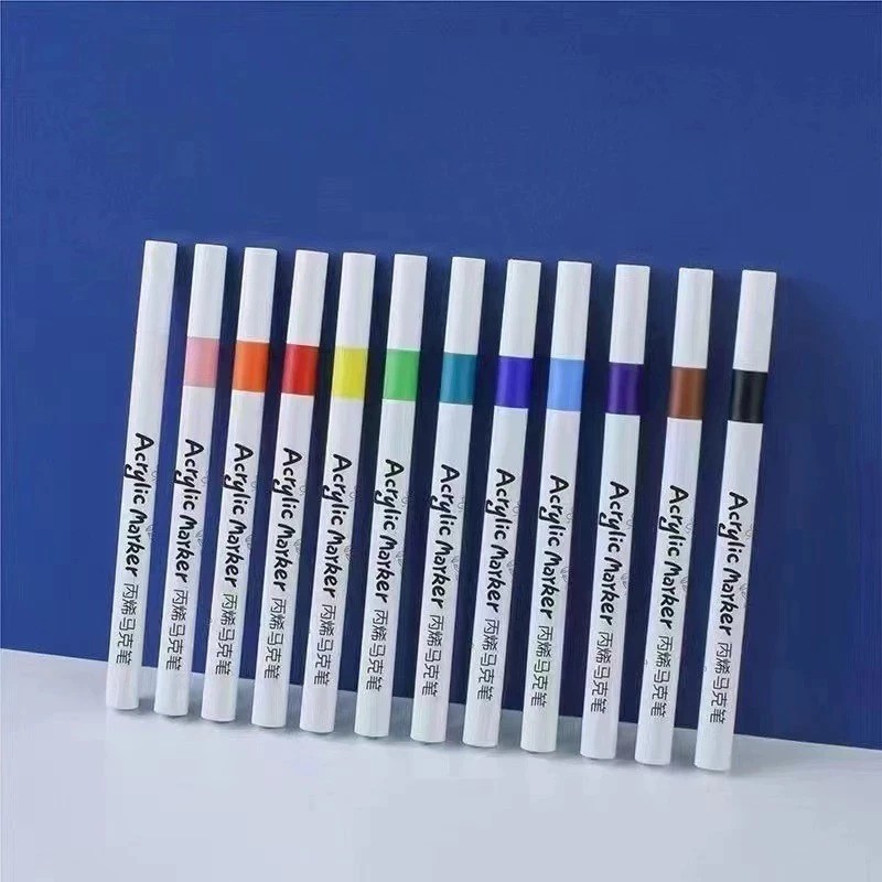 

D3W! Pen Akrilik Marker Set Spidol Akrili Painter DIY Painting Warna Cepat Kering Tahan Air
