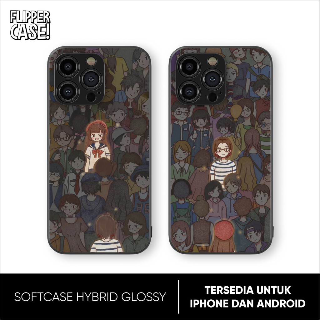 Flipper Case Motif Couple Aesthetic Android & iPhone11/12/13/14/plus/pro/max/promax/7/8/xr/x/xs