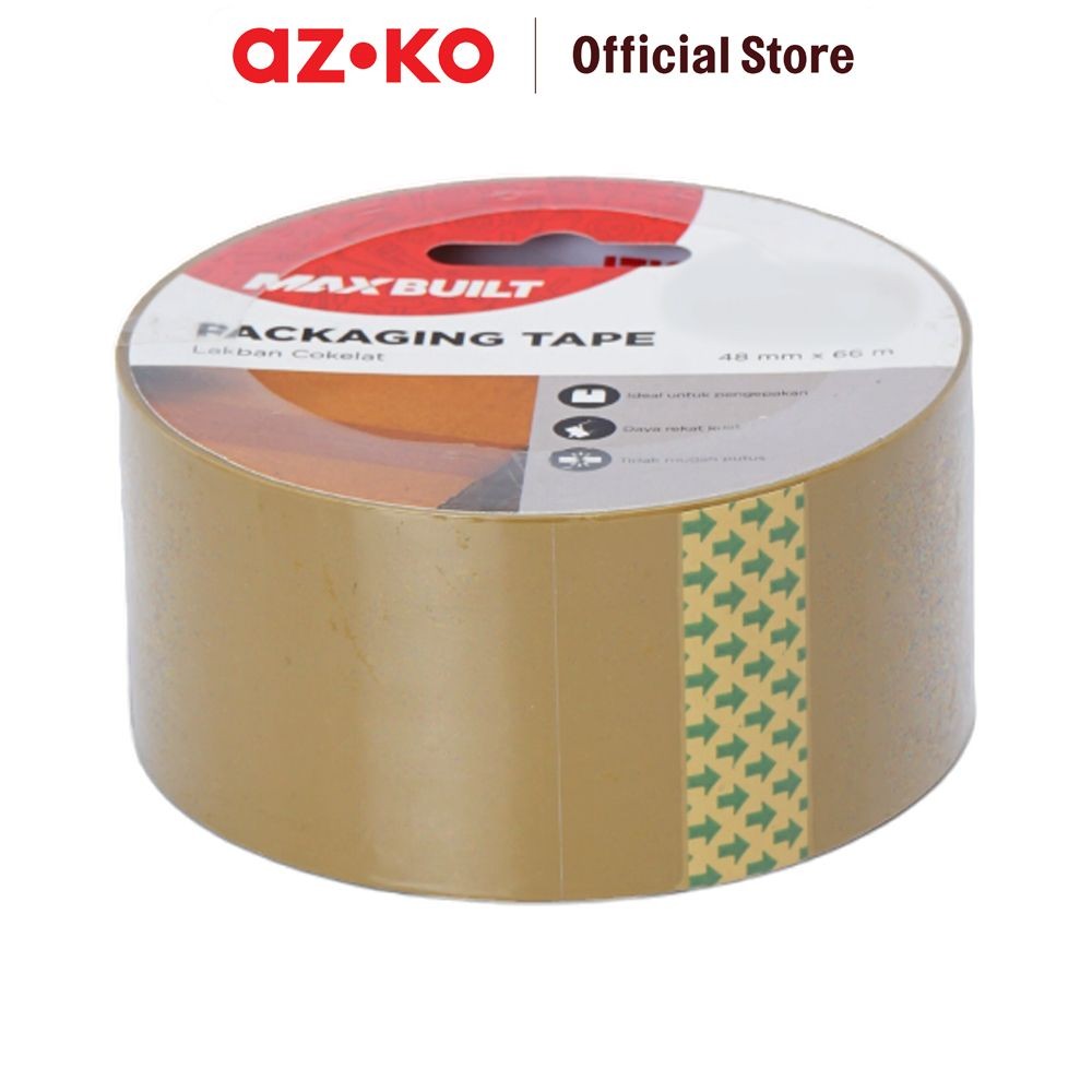 AZKO Maxbuilt Isolasi Packing 4.8cmx66mtr - Cokelat Isolasi Lakban Perekat Selotip Alat Penempel Tap