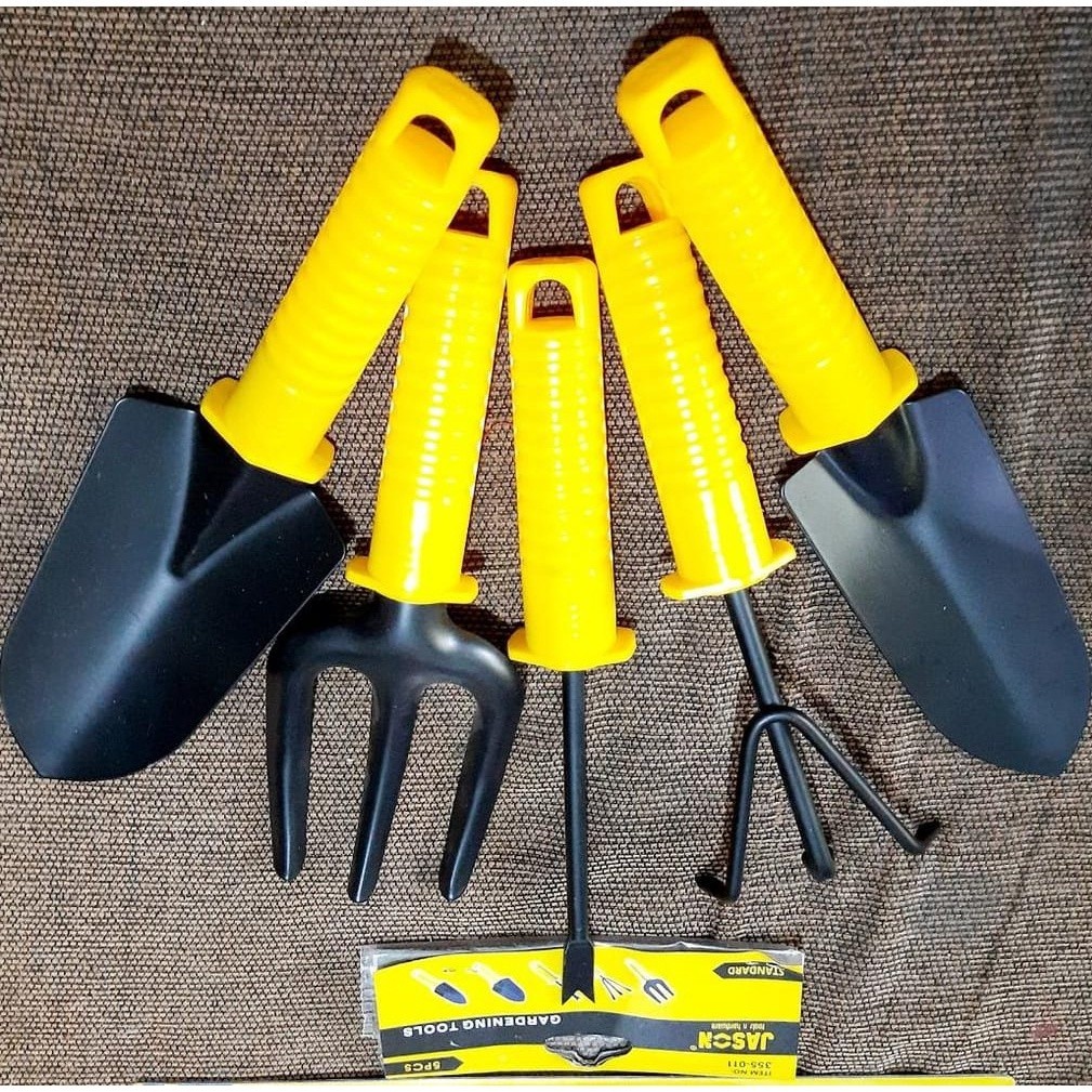READY STOCK Alat Berkebun 5pcs / Alat Kebun Mini Sekop Garpu Garukan JASON 355-011