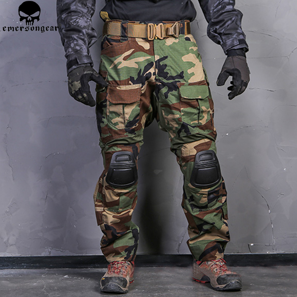 Combat Pants Hunting Pants Emerson G3 Tactical Airsoft Combat Trousers BDU Airsoft Uniform Woodland