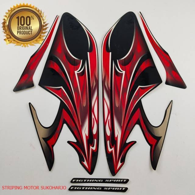 (ORI) striping yamaha RX king 2006 merah full set kualitas original