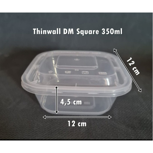 THINWALL DM 350 ML SQ(25 pcs) - 350ML SQ(25 set) - Thinwal Persegi 350 SQ - Thinwal Kotak 350 SQ
