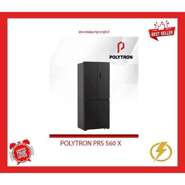 KULKAS POLYTRON SIDE BY SIDE 4 PINTU 550 LITER 150 WATT - PRS 560 X