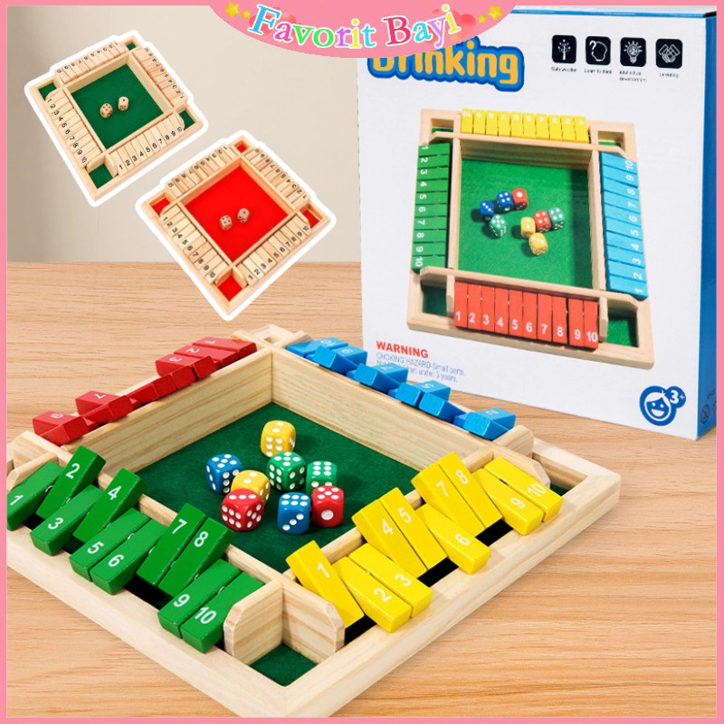 Warna Mainan Board Game Dadu Shut the Box Angka Shut The Box Board Game Untuk Keluarga