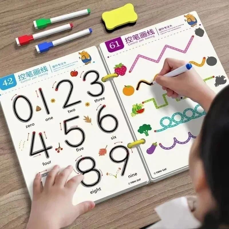 

Reusable Magical Tracing Workbook Magic Practice Copybook Control Training Book Children Montessori Drawing Education Stationery