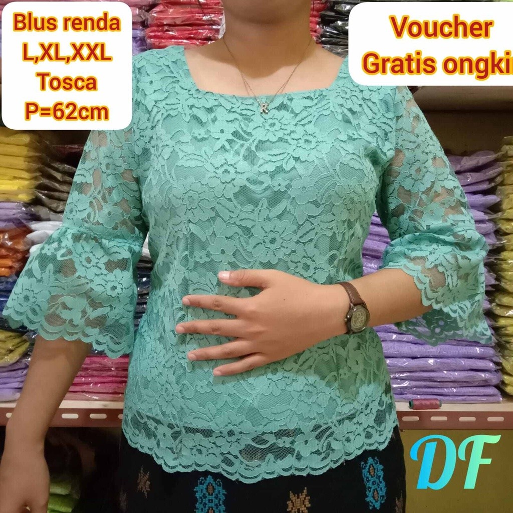 CLS BLUS RENDA MOTIF BARU WANITA PREMIUM SUPER MEWAH TANGAN KEMBANG