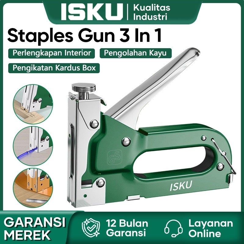 

Isku Stapler 3in1 Staples Tembak Staples Perekat Untuk Kayu Plester Kertas Powerfull Tacker Stapler