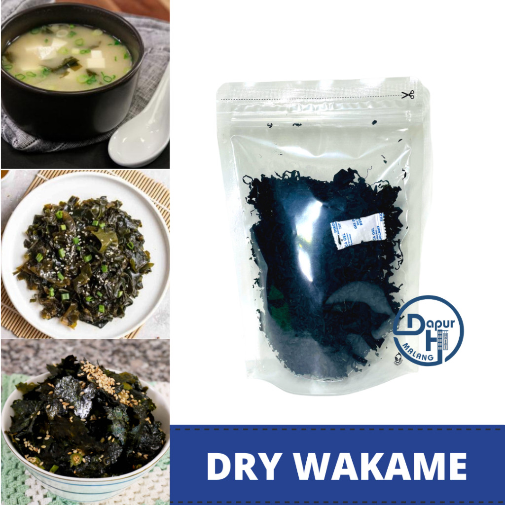 

DRY WAKAME Rumput Laut Kering 100 g │ Dried Cut Wakame Import for Miso Sup Ramen Udon – DHM