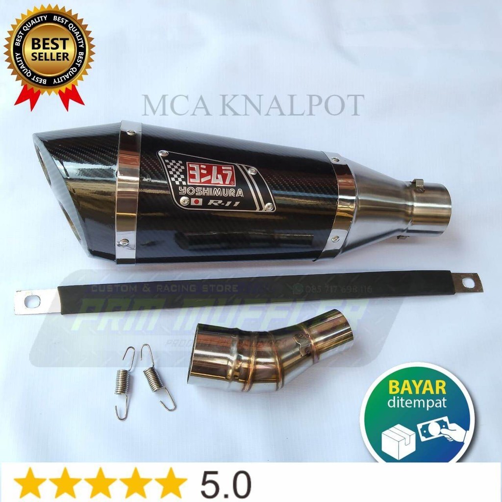 New Silincer Yoshimura R11 dua lubang + Slipon Ninja 250 Fi , Ninja 250 karbu