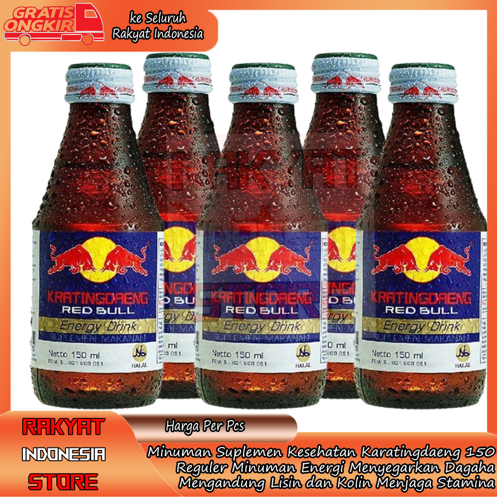 

KRATINGDAENG Reguler150 ML Minuman Suplemen Kesehatan Isotonik Energi Formulasi Penambah Semangat Stamina Tubuh Otot Konsentrasi Tenaga energi Drink Vitamin Olahraga Penyegar LLS Dahaga Mineral Perasa