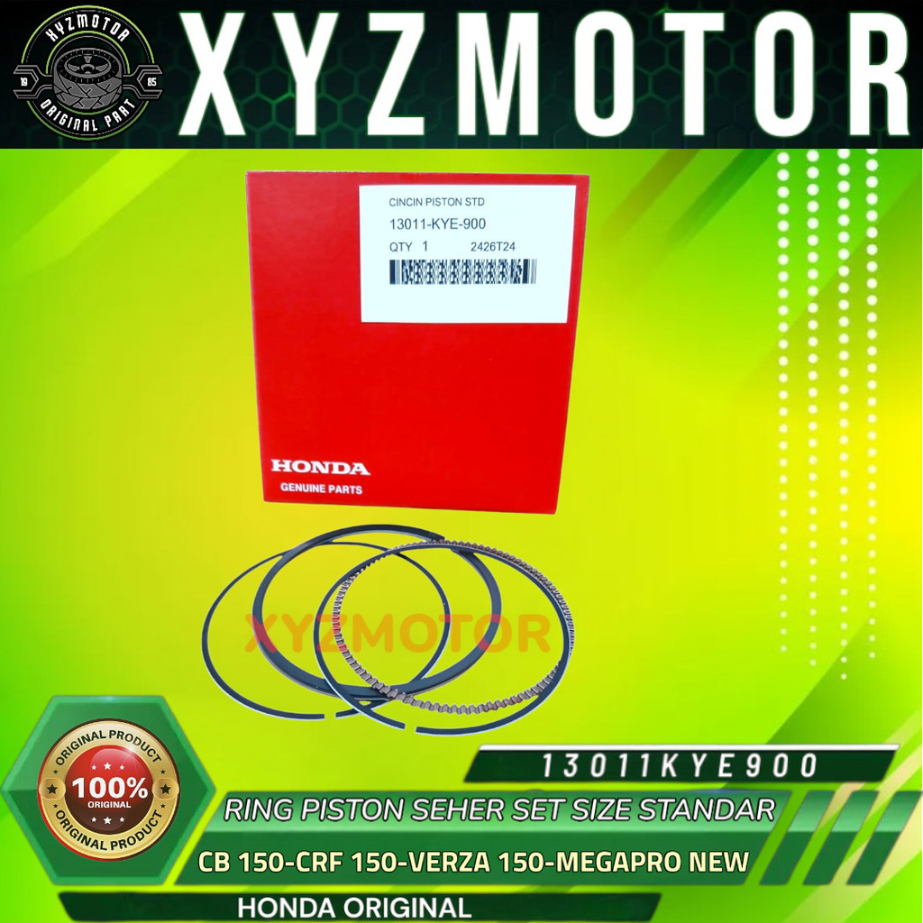 RING PISTON SEHER SET SIZE STANDAR STD CB150 VERZA CRF150L MEGAPRO NEW VERZA HONDA 13011-KYE-900 ORI