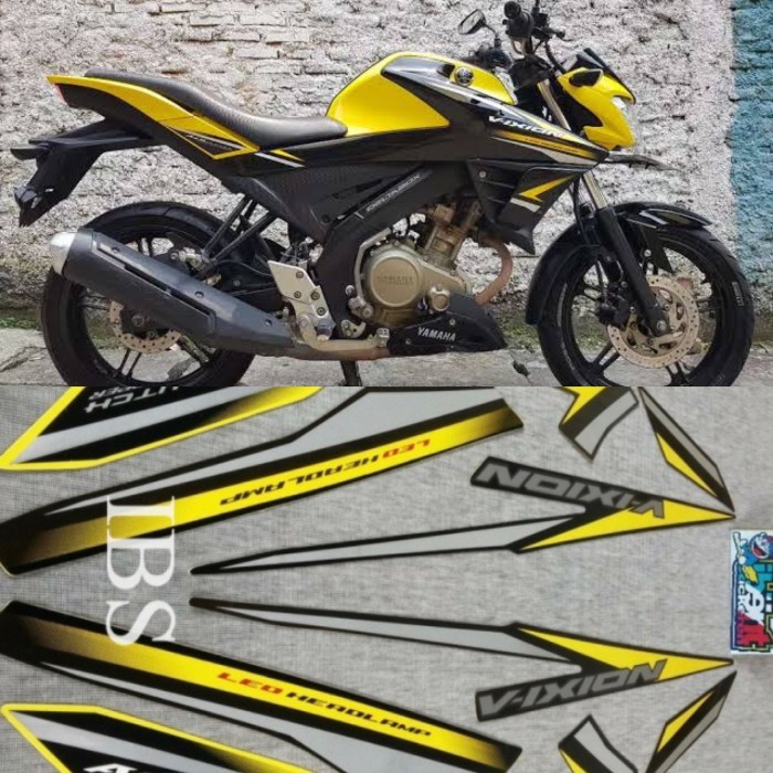 STIKER STRIPING LIS YAMAHA VIXION KUNING 2019 POLET STIKER