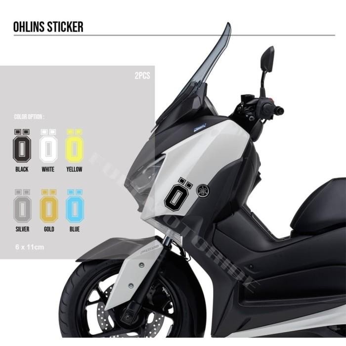 Sticker Body Variasi Logo Ohlins XMAX NMAX PCX ADV FORZA NINJA GSX CBR - Silver