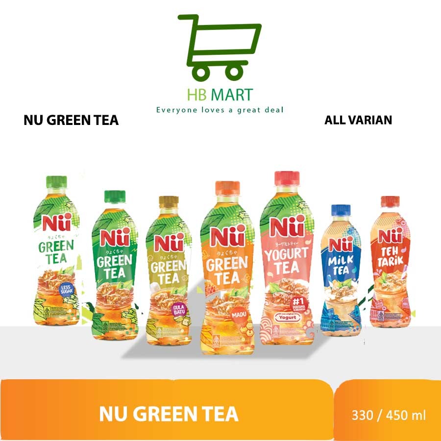 NU GREEN TEA / MILK TEA ALL VARIAN 450 ML 330ML PER PCS