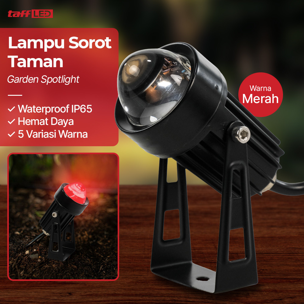 

- TaffLED Lampu Taman Hias Sorot Garden Spotlight Waterproof 90-240V 3W - KU-02 -