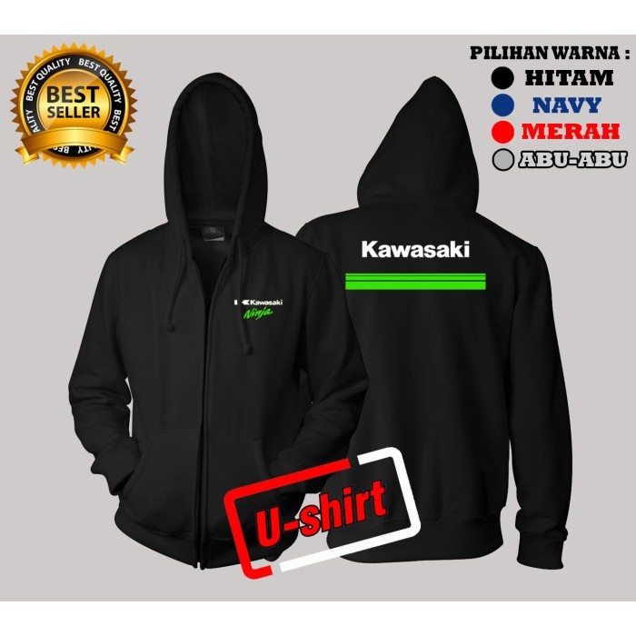 NEW JAKET SWEATER HOODIE  ZIPPER KAWASAKI NINJA  Pria Wanita USN