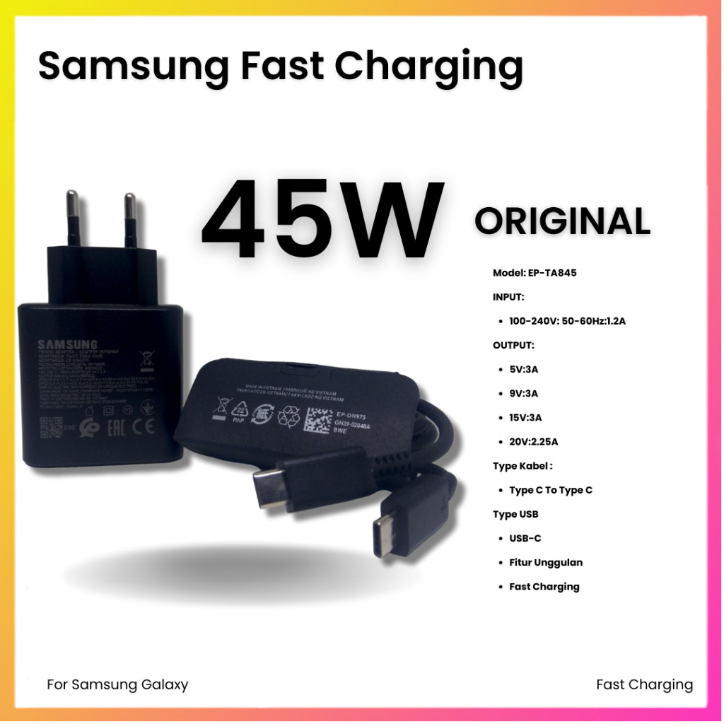 SAMSUNG S20 - 4W  Charger	TA-845 Charger Samsung Super Fast Charging Charger Samsung Galaxy S20 Char