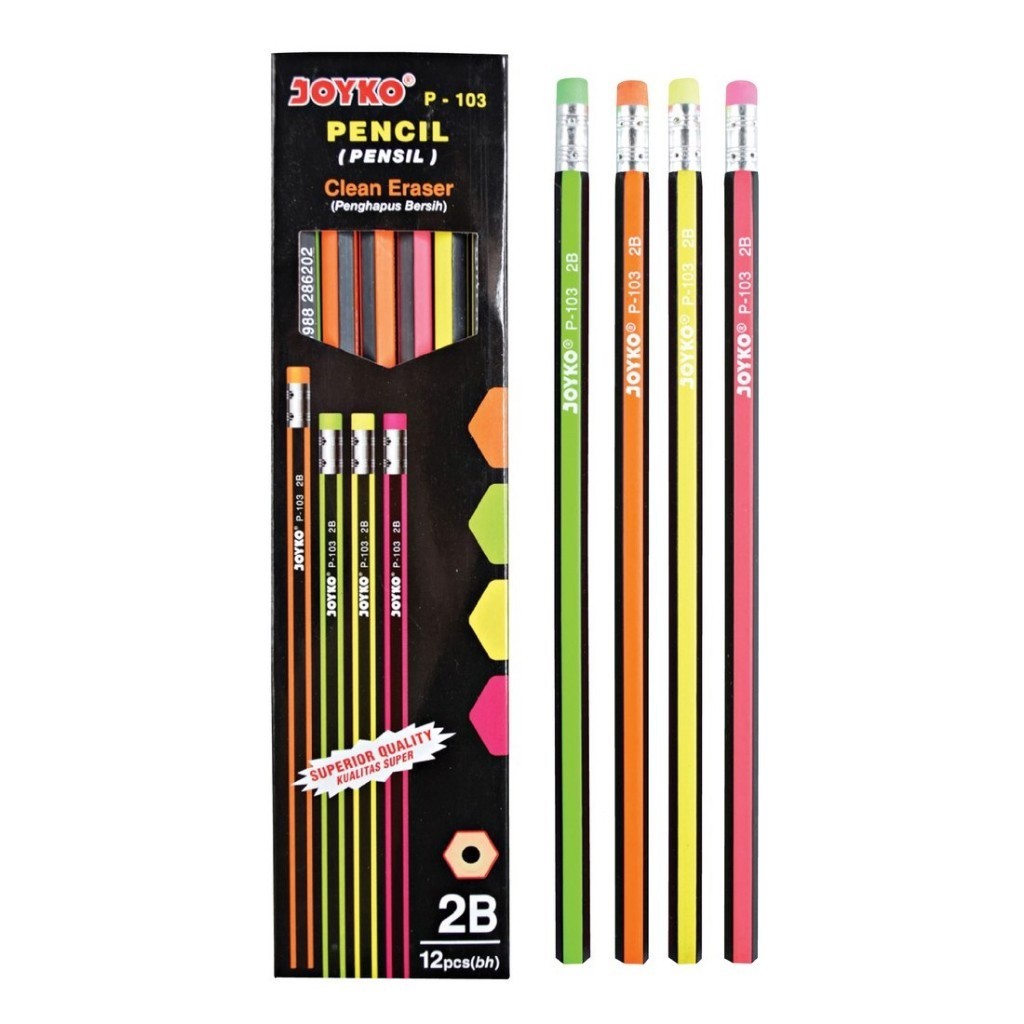 

(PACK) Pensil Kayu Hitam / Pencils 2B - Joyko P-103