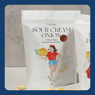 

Sour Cream Onion Cheese Bites 140g - healthy snack by Sodachips (no MSG)