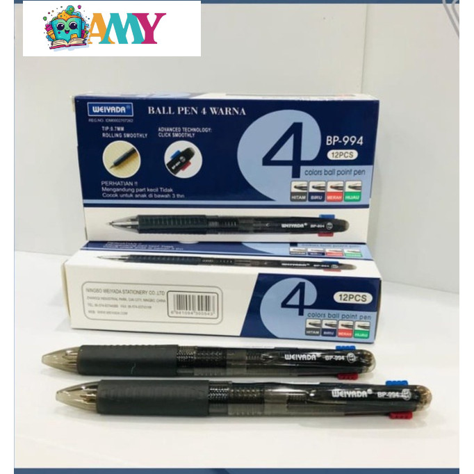 

WEIYADA BALLPOINT 4 WARNA BP 994 1PCS AMY STASIONARY
