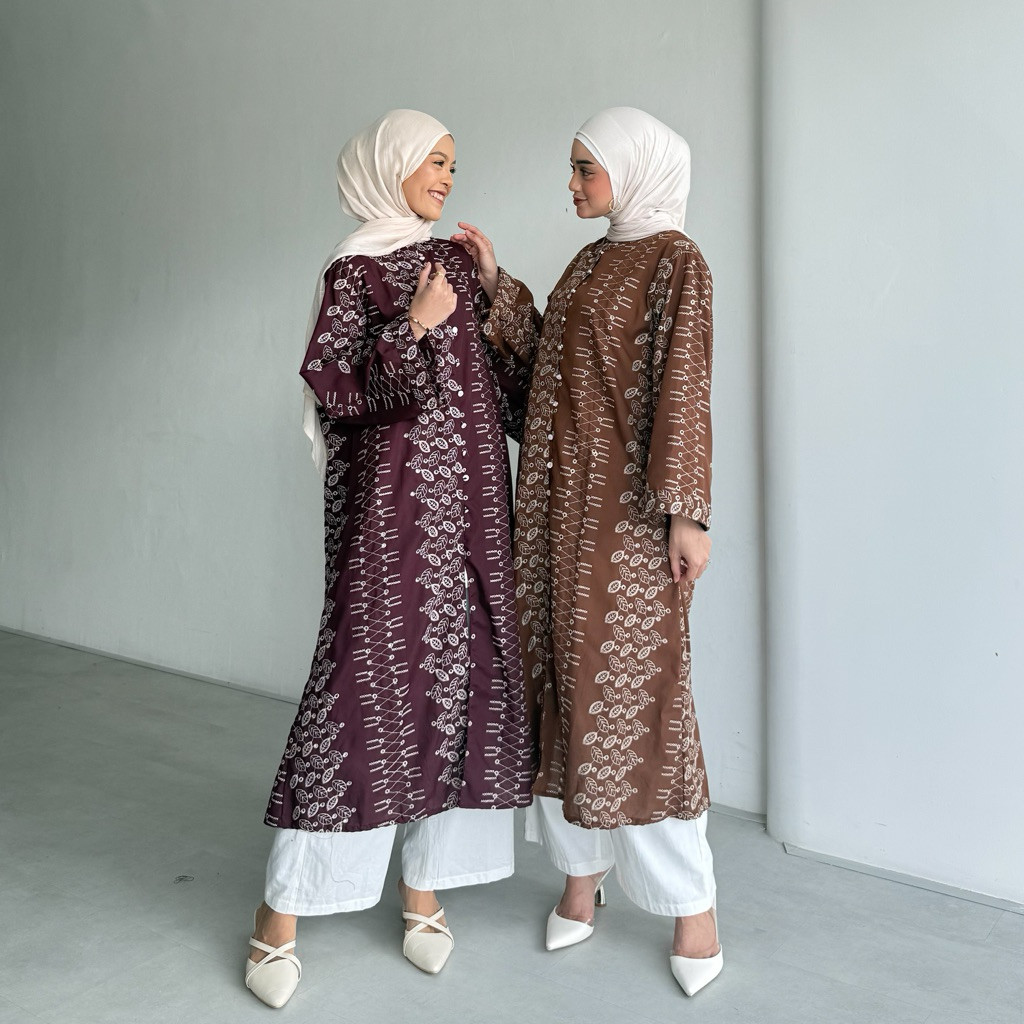 DEVIY BERKAH STORE ZAINAB by Yellowfacy || (Kode 689) Cotton Bordir Tunik Baju Kurung Melayu