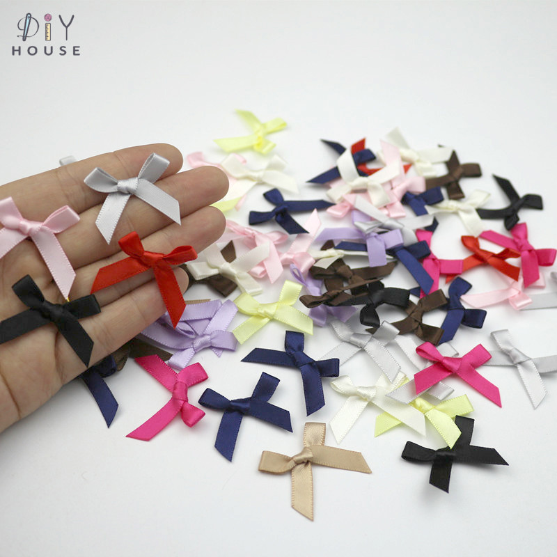 

50-200Pcs Satin Ribbon Bows DIY Craft Supplie Party Decor Gift Packing Bowknots Sewing Headwear Materials Appliques