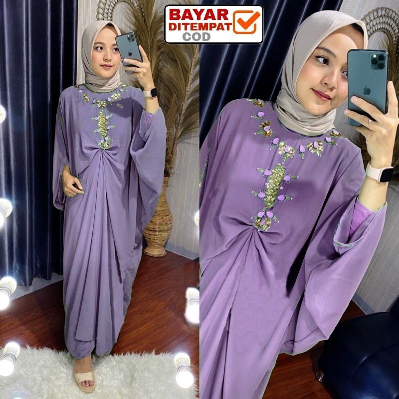 Kaftan Payet Raisa / Kaftan Lebaran / Kaftan Jumbo / Kaftan Mewah / Baju pesta