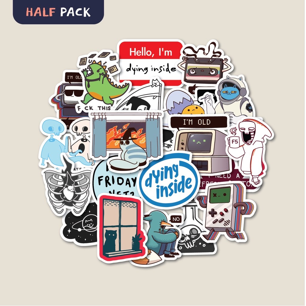 

STICKER PACK DYING INSIDE | STICKER TUMBLER | STIKER LAPTOP KOPER HELM