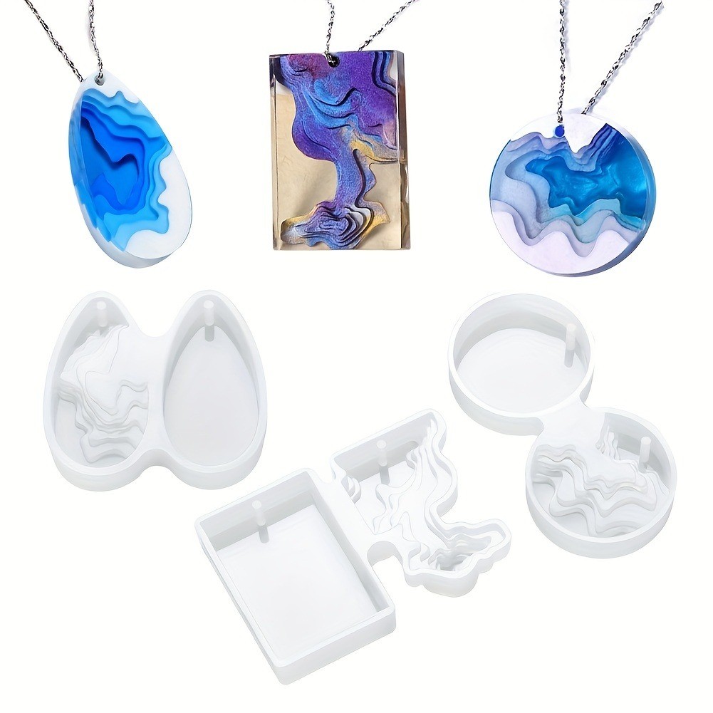 

Marine Style Island Sea Wave Silicone Pendant Casting Mold DIY Keychain Jewelry Casting Epoxy Resin Mold For Jewelry Making