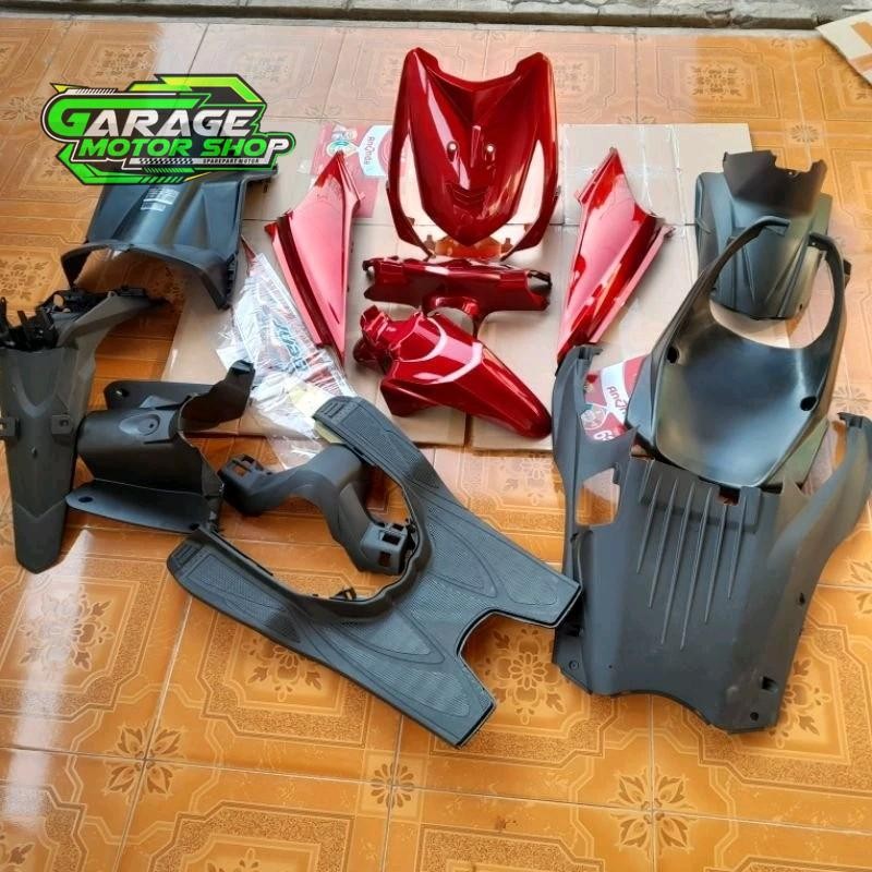 Full set body halus dan kasar beat karbu warna merah Motor Motorcycle