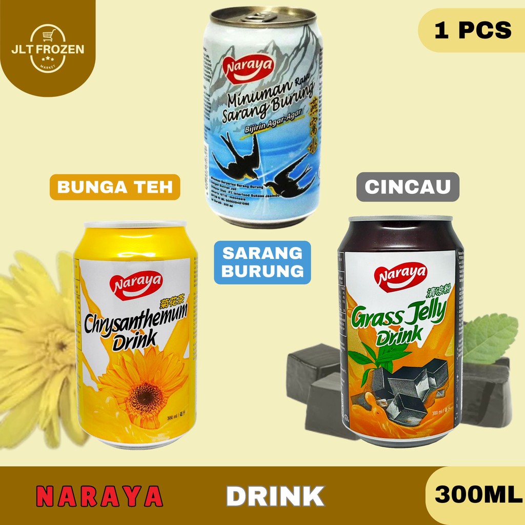 

Naraya Kaleng 300ml / 1 PCS / Naraya Minuman Sarang Burung / Naraya Minuman Bunga Krisantemum / Naraya Minuman Cincau 300ml