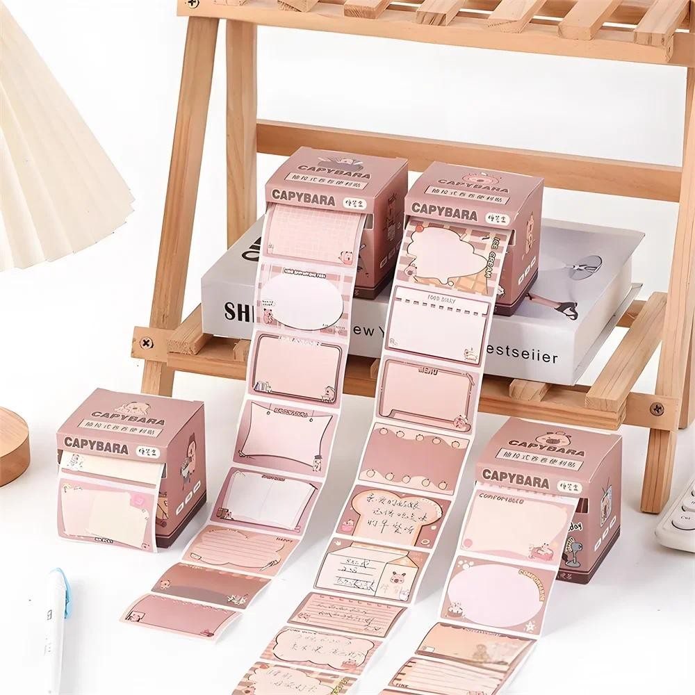 

256 Sheets Cartoon Pattern Posted It Paper Sticky Capybara Kids Stationery Stickers Memo Notepad Notebook Message Notes Sticker