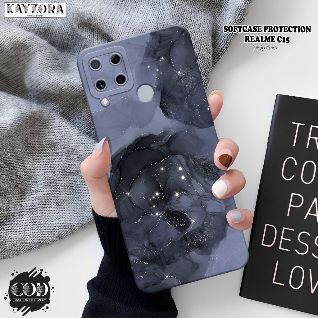 Case Hp Realme C15 Terbaru - KAYZORA - Fashion Case Abstrak - Softcase Realme C15 - Silikon Pro Came