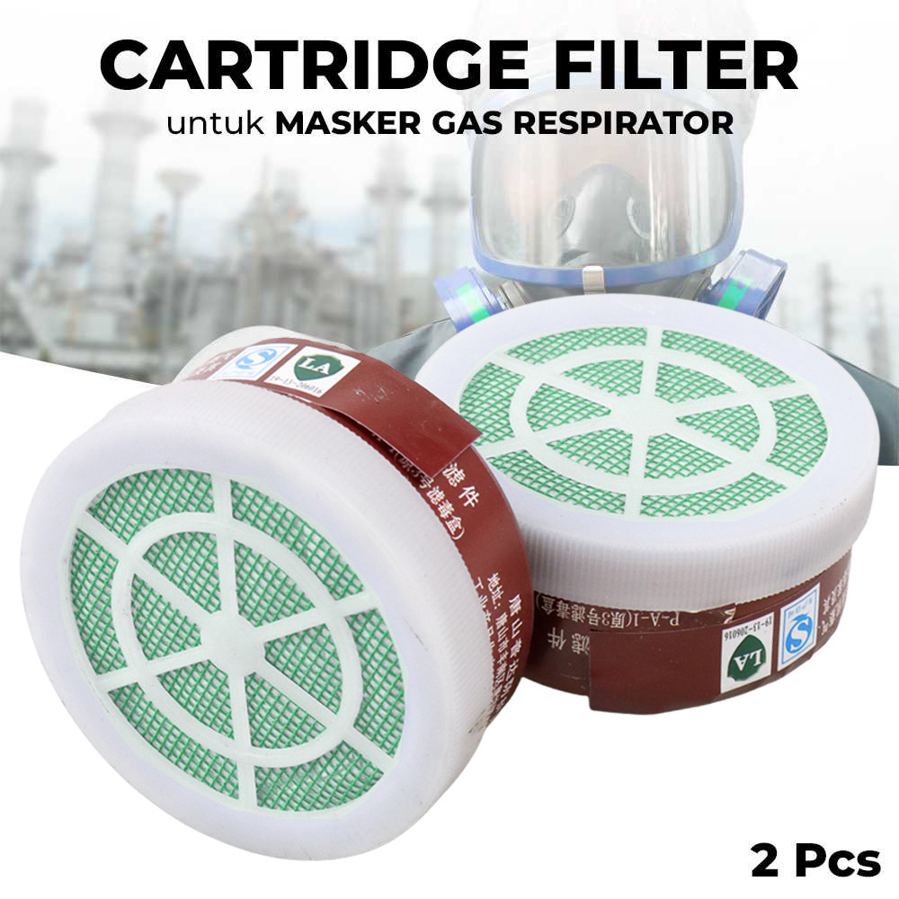 Masker Gas Respirator Gas / Masker Cat / Cartridge Filter Masker Gas Respirator Organik 2 PCS