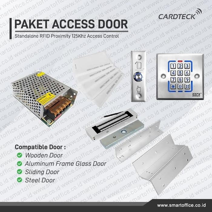 

Paket Access Control Door RFID Proximity Reader Keypad Magnetic Lock - No Touch Button