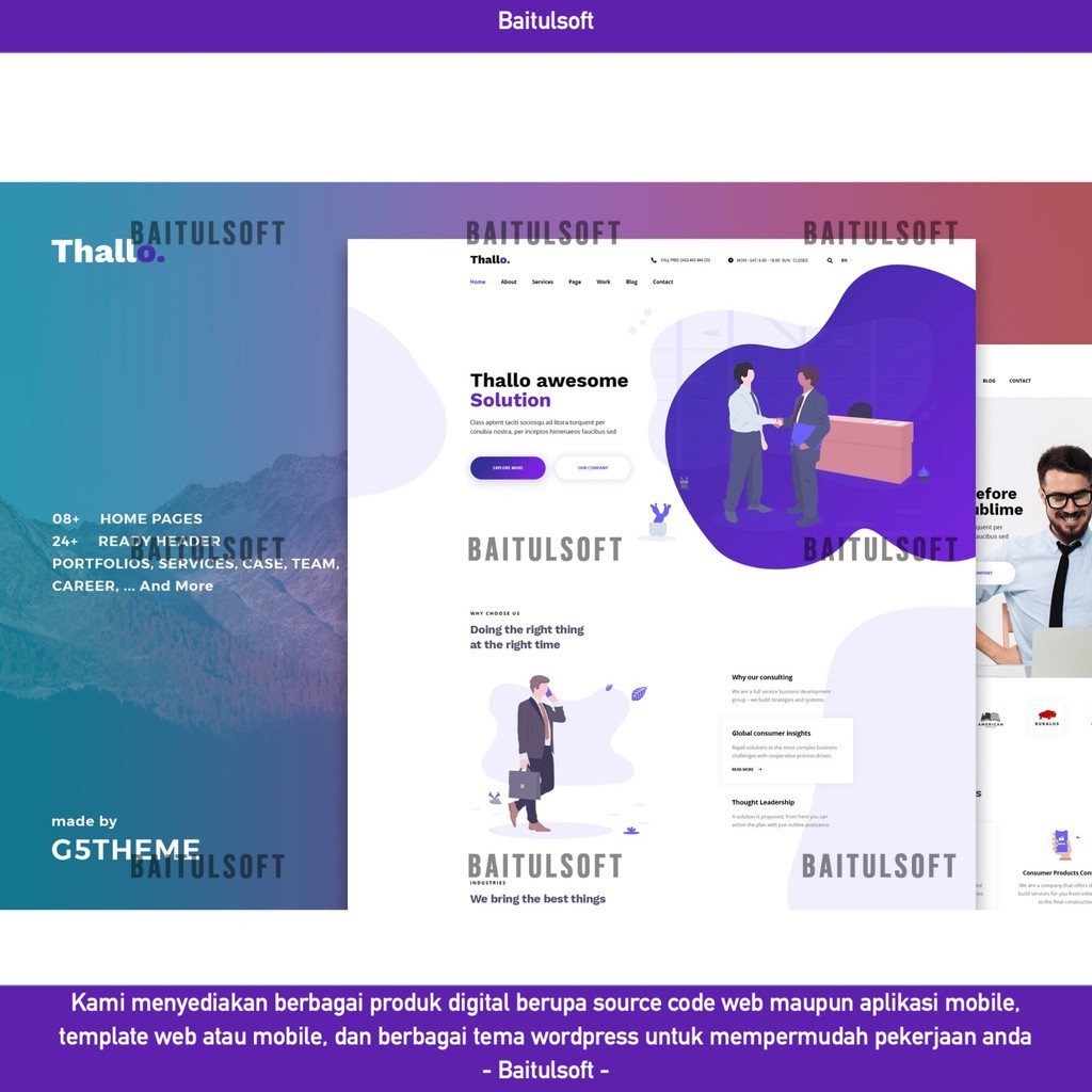 TEMA WEB  THALLO – CONSULTING & FINANCE WORDPRESS THEME D5206 BAITULSOFT LISENSI ORIGINAL FULL VERSI