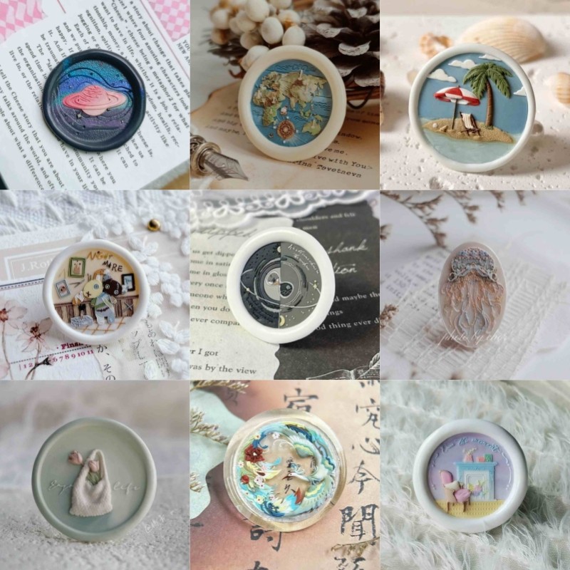 

Fire lacquer stamp retro antique style relief copper head student cute hand account invitation letter envelope sealing stamp toy