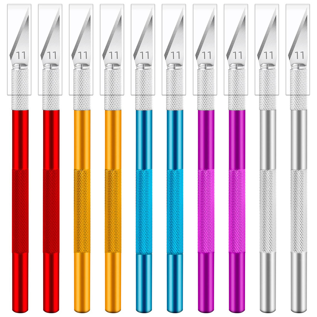 

SMARLAN Non-Slip Metal Scalpel Knife Tools Kit Cutter Engraving Craft Knives+5pcs Blades Mobile Phone PCB DIY Repair Hand Tools