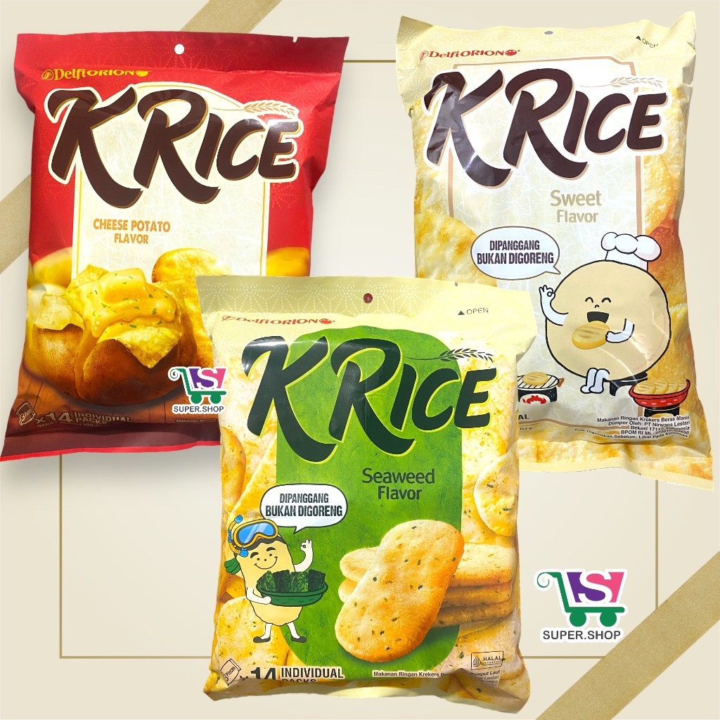 

PROMO ! Krice Delfi Orion Krekers Beras Cheese / Sweet / Seaweed PACK (isi 14 pcs)