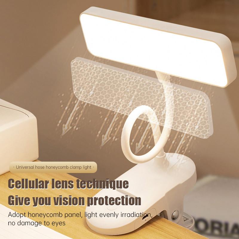 Apligod Learning Clip Table Lamp Rechargeable Eye Protection LED Lamp COD Bedroom Dormitory Bedside 