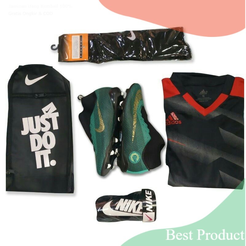 paket komplit Jersey (Jersey random) sepatu bola Nike Boots termurah dan terlengkap bisa COD/Murah p
