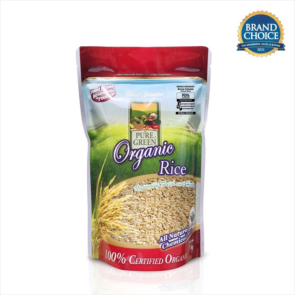 

PureGreen Organic Rice Beras Organik Beras Coklat 1 kg