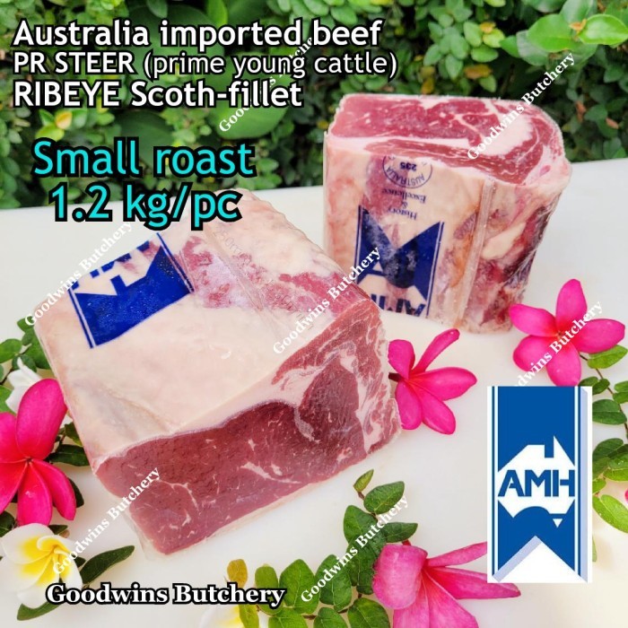 

Beef RIBEYE PR (Prime Steer) Australia imported frozen whole cut - AMH ROAST 1.2kg