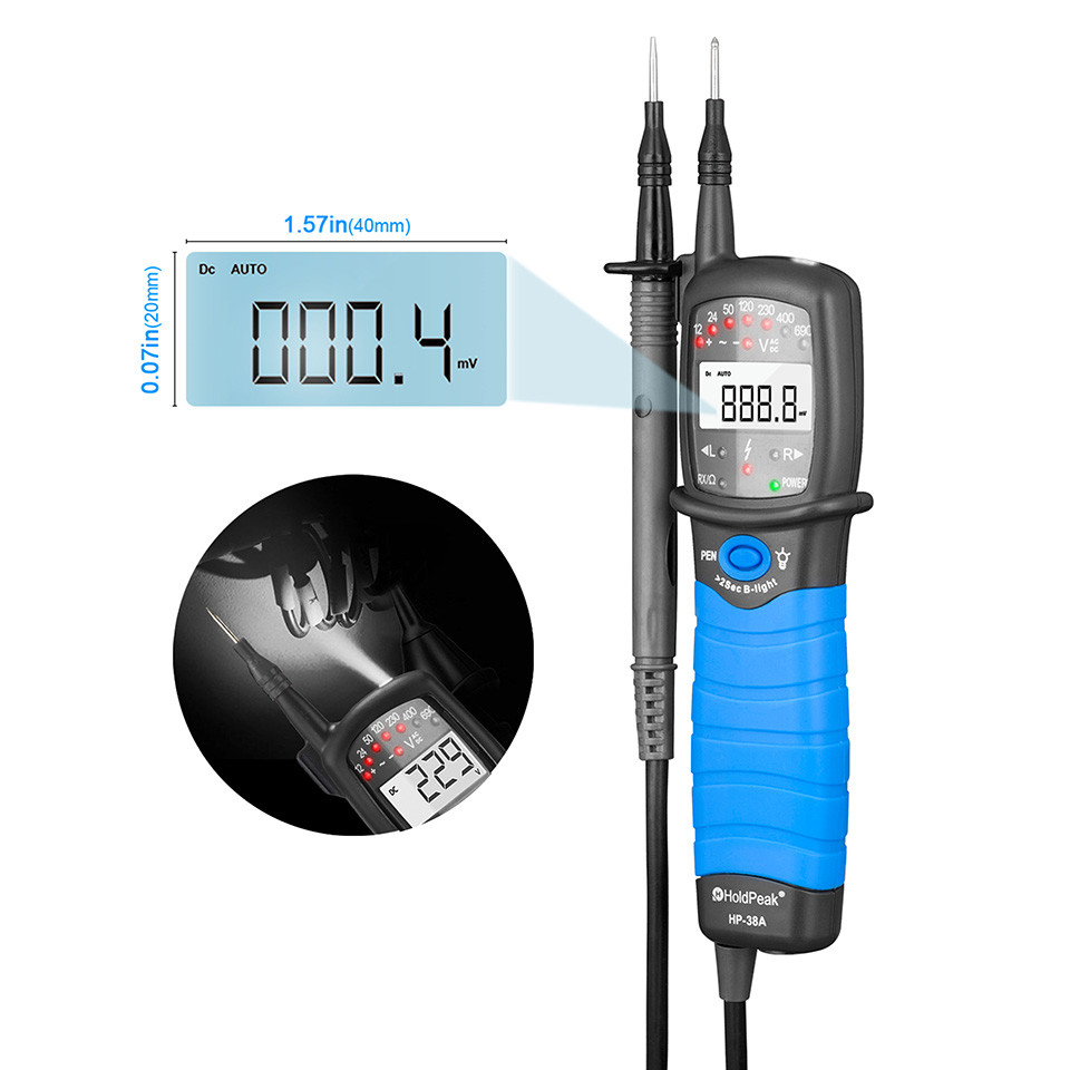 HoldPeak HP-38A LCD Electronic Current Voltage tester Digital Auto Power off AC/DC with Low Battery 
