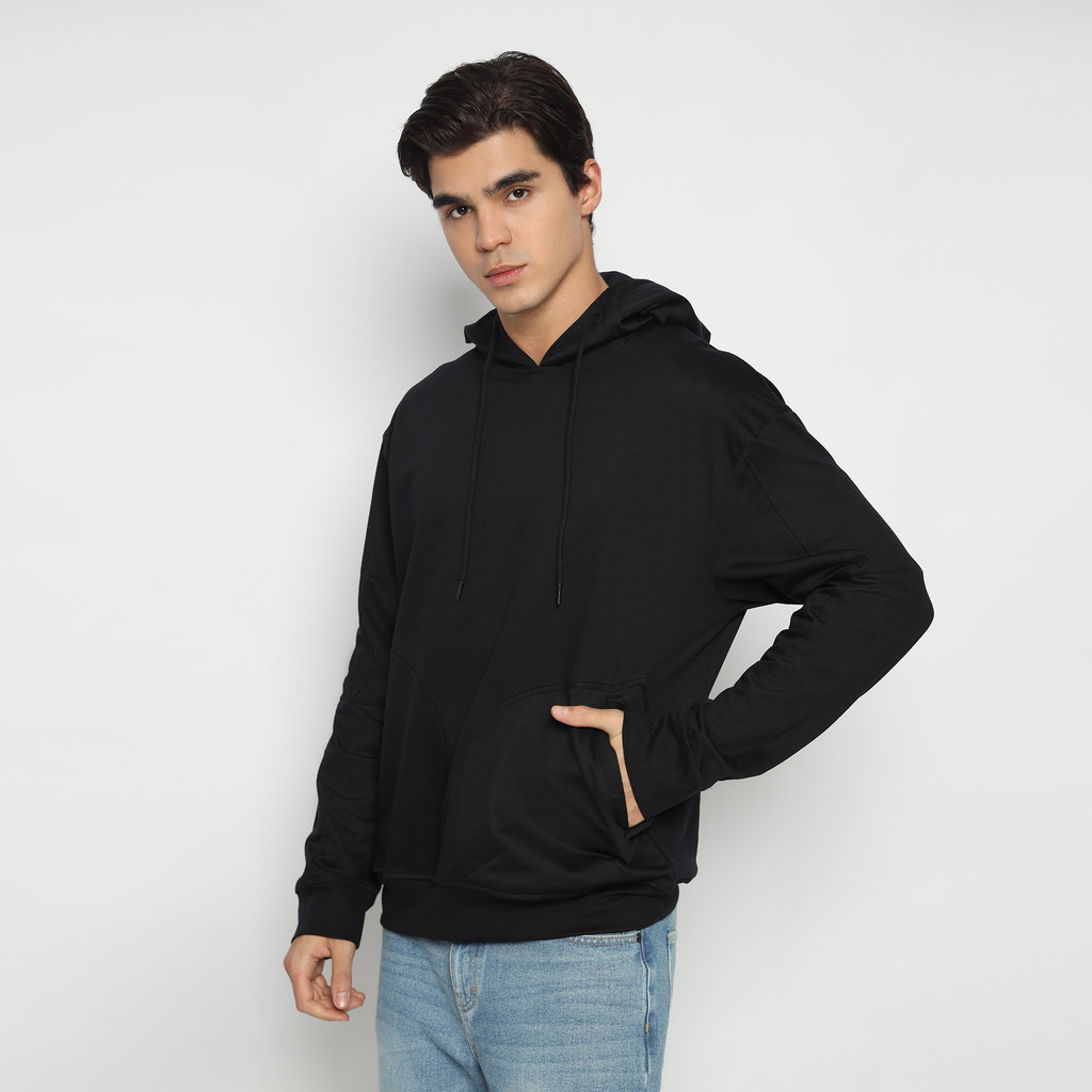 LARUSSO - Bruno Oversized Basic Hoodie - Jet Black