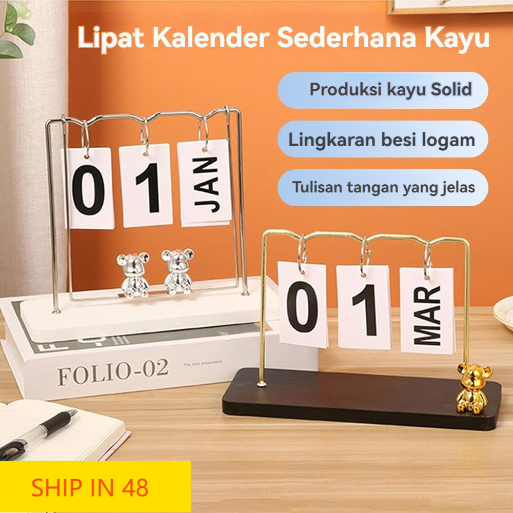 

SHIP IN 48 Kalender desktop kantor kreatif Eropa Bear calendar ornament living room office desktop calendar ruang tamu ruang kantor Beruang kalender