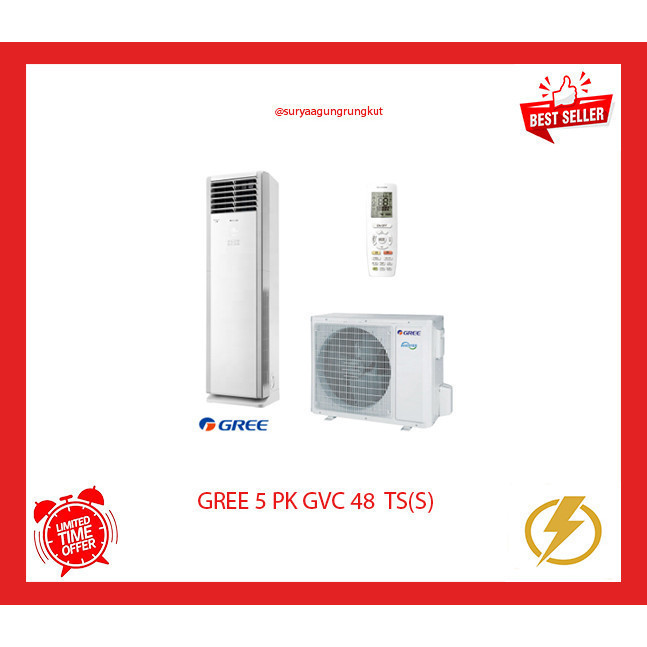 AC DELUXE FLOOR STANDING GREE 5 PK 4390 WATT GVC - 48TS (S)