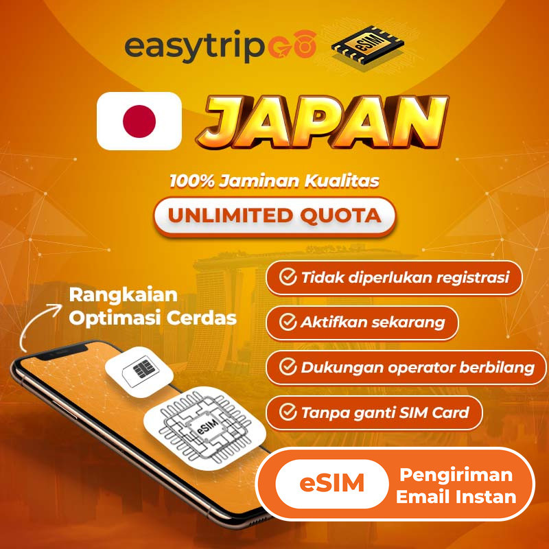 Easytripgo eSIM Japan Quota Extra Data Internet | eSIM Jepang Kuota Besar Langsung Aktif | eSIM Jepa